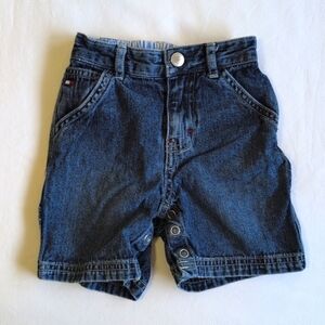 VTG 90s Tommy Hilfiger Carpenter Denim Shorts Snap Inseam 12-18M Nautical Preppy
